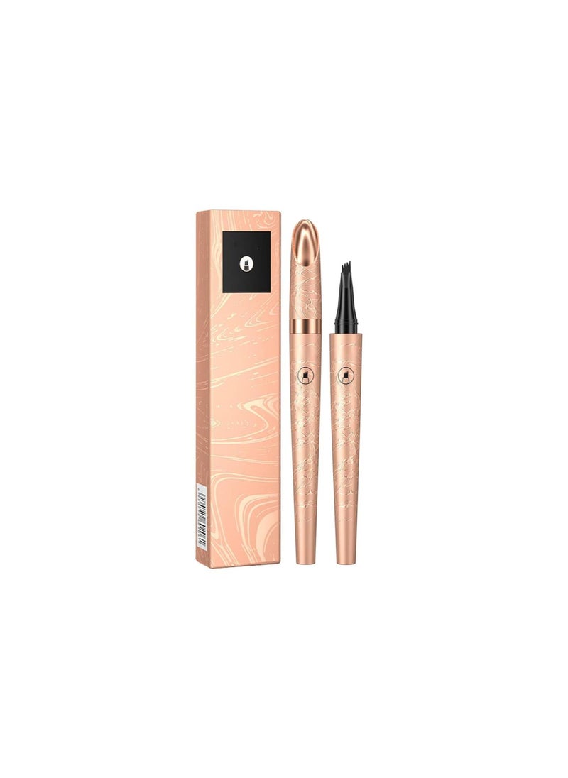 silvercnc - Microblading Eyebrow Pencil, 3D Eyebrow Tattoo Pencil, 4 Tipped Precise Brow Pen, Waterproof Magic Eyebrow Pencil, Fine Stroke Eyebrow Pencil Natural Makeup, Long Lasting (Black) - Image 1