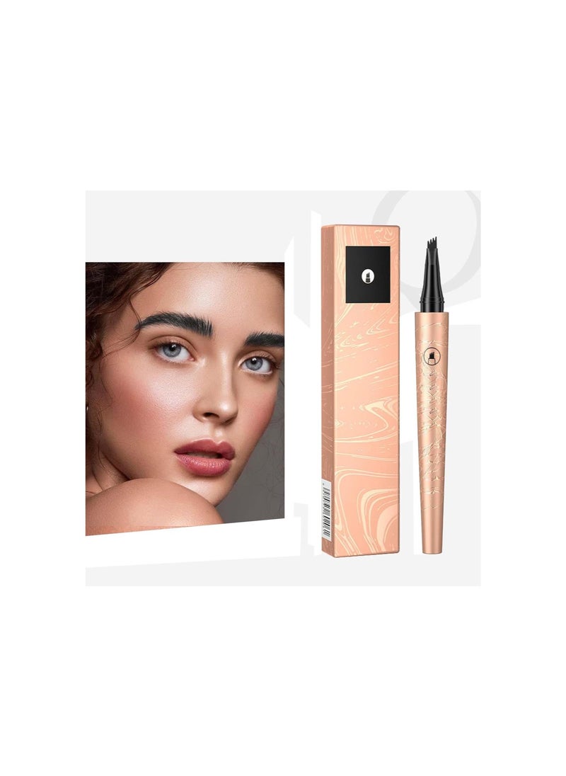 silvercnc - Microblading Eyebrow Pencil, 3D Eyebrow Tattoo Pencil, 4 Tipped Precise Brow Pen, Waterproof Magic Eyebrow Pencil, Fine Stroke Eyebrow Pencil Natural Makeup, Long Lasting (Black) - Image 1