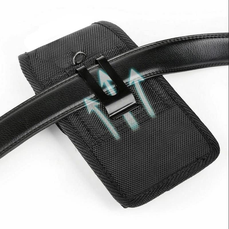HEAVY DRIVER® Phone Holster for Men Belt Clip Pouch, for iPhone 14 Plus, 14 Pro Max, 13 Pro Max, 12 Pro Max, 11 Pro Max and More, 6.7" Nylon Cell Phone Holster Universal Smart Phone Case Cover (XL, Black) - Image 4