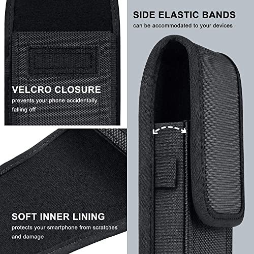 HEAVY DRIVER® Phone Holster for Men Belt Clip Pouch, for iPhone 14 Plus, 14 Pro Max, 13 Pro Max, 12 Pro Max, 11 Pro Max and More, 6.7" Nylon Cell Phone Holster Universal Smart Phone Case Cover (XL, Black) - Image 3