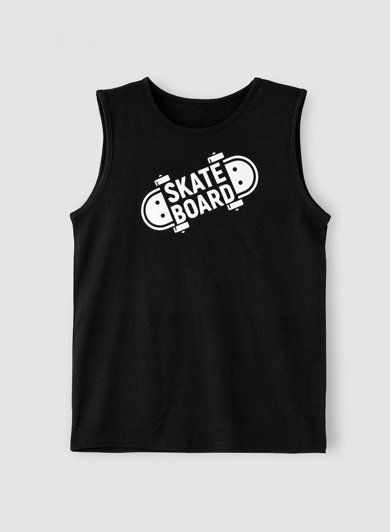 JAM Slvless knit vest t-shirt with print at front - Image 1