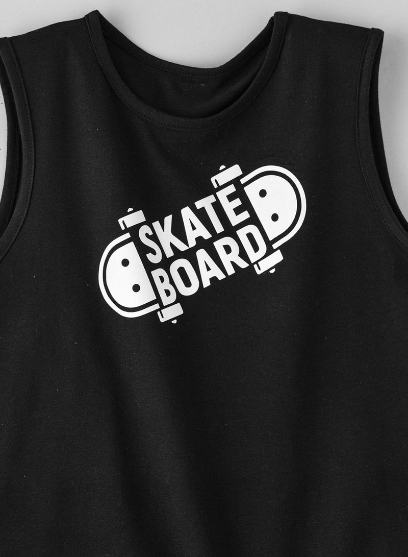 JAM Slvless knit vest t-shirt with print at front - Image 3