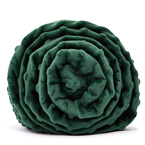 TONGDADA Weighted Blanket Cover Dark Green Minky Dot 60x80 Duvet Cover