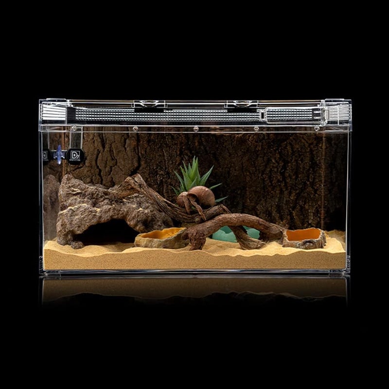 LUCOSIU Reptile Simulation Rock Cave Hideouts Terrarium Habitat Décor Bearded Dragon Hideout for Turtles Lizards Snakes Crab (Medium) - Image 4