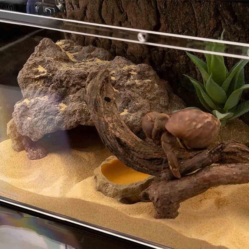 LUCOSIU Reptile Simulation Rock Cave Hideouts Terrarium Habitat Décor Bearded Dragon Hideout for Turtles Lizards Snakes Crab (Medium) - Image 2