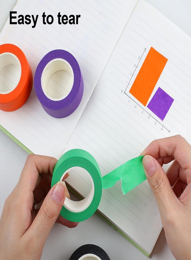 Guirnd 12PCS Colored Masking Tape, Kids Art Supplies Colored Tape, DIY Craft Tape, Colored Tape Rolls, Colored Painters Tape 2.5cm x 12m (1In x 13Yards) - Image 4