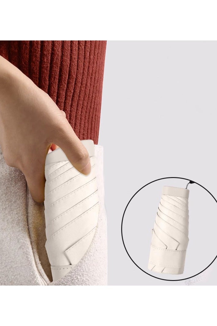 JAYATO Mini Umbrella with Capsule Case Sunshine UPF50 for Rainy and Sunny Days Beige - Image 3