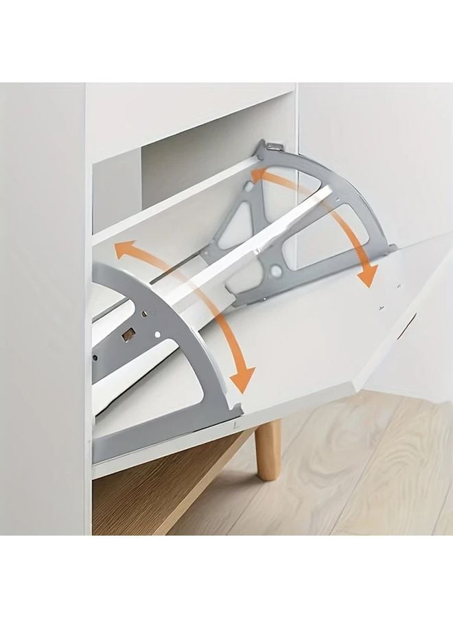 Stainless Steel Shoe Cabinet Hinge With Flip Top Frame And Swivel Shelf - Image 4