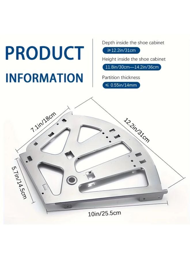 Stainless Steel Shoe Cabinet Hinge With Flip Top Frame And Swivel Shelf - Image 2