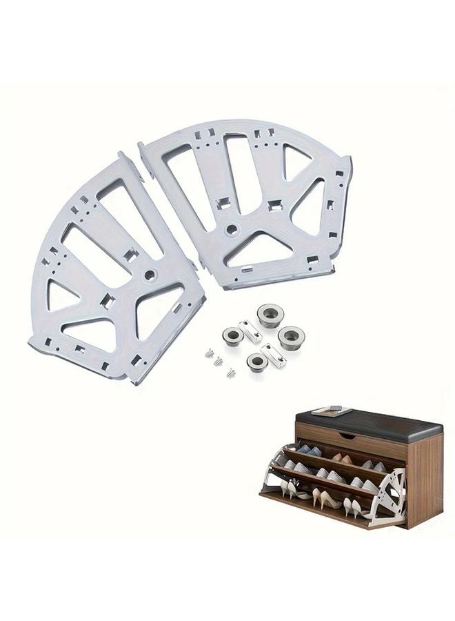 Stainless Steel Shoe Cabinet Hinge With Flip Top Frame And Swivel Shelf - Image 5
