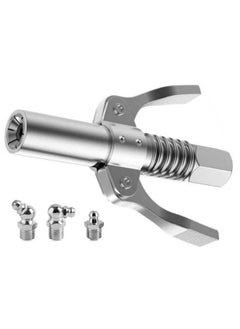 EPITECH MART EPITECH MART Grease Gun Coupler Kit Equipped with 3 PCS Grease Nipple Adapter 10000PSI Double Handle Grease Gun Coupler Compatible with Zerk Fittings and All 18 NPT Grease Guns  - Image 1