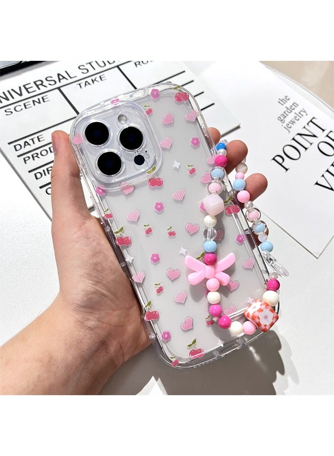 NIBEMINENT Love Cherry Protective TPU Case Cover For iPhone 16 Pro Max Clear - Image 1