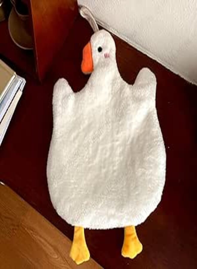 Cartoon Towel - Soft Two-Layer Microfiber Hanging Hand Towel with Cute Duckling Design, Super Absorbent, Gentle Texture, and Adorable Decorative Touch for Bathrooms or Kitchens