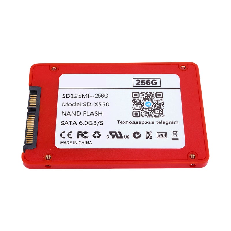 2.5 Inch Solid State Drive SATA III 6Gb/s High Speed 550MB/s Internal Hard Disk for PC Or Laptop 256G Red - Image 1