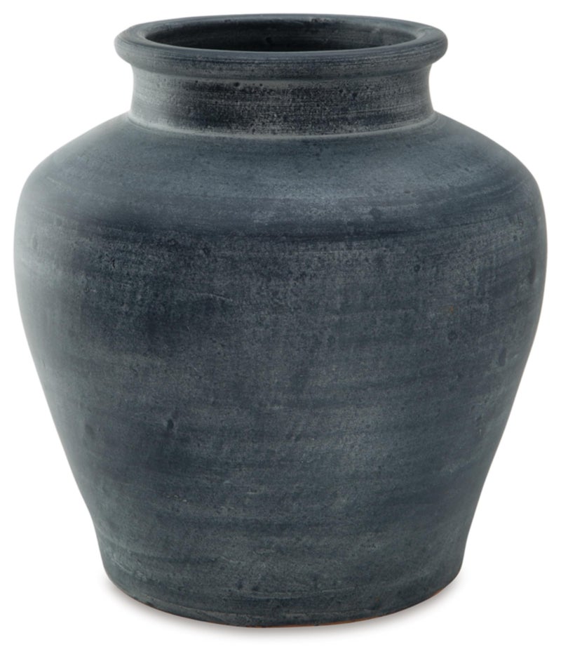 Signature Design by Ashley Signature Design by Ashley Meadie Traditional Indoor Terra Cotta Tabletop Vase with Wide Mouth Blue 