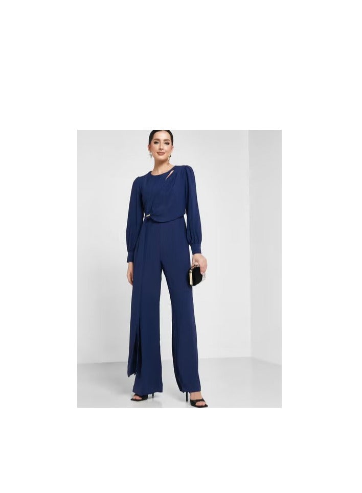 بيرتي افرول بقصة ارجل عريضة واكمام منفوشة - Image 1