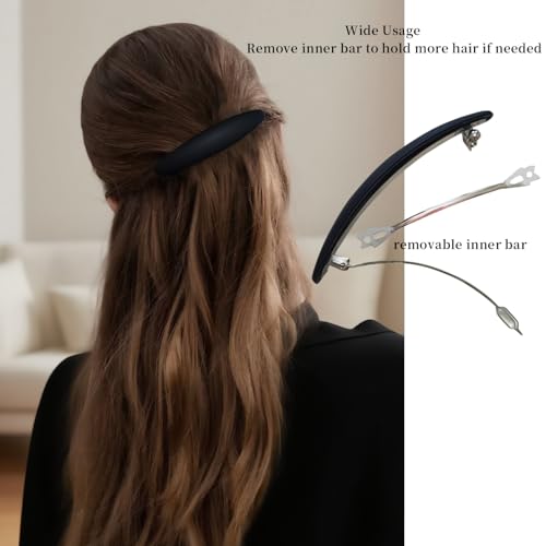 Markuii Large Hair Barrette Matte 4 Inch No Slip Not Easy to Break French Hair Clips for Women Thick to Thin Hair, 3 Pack - Image 3