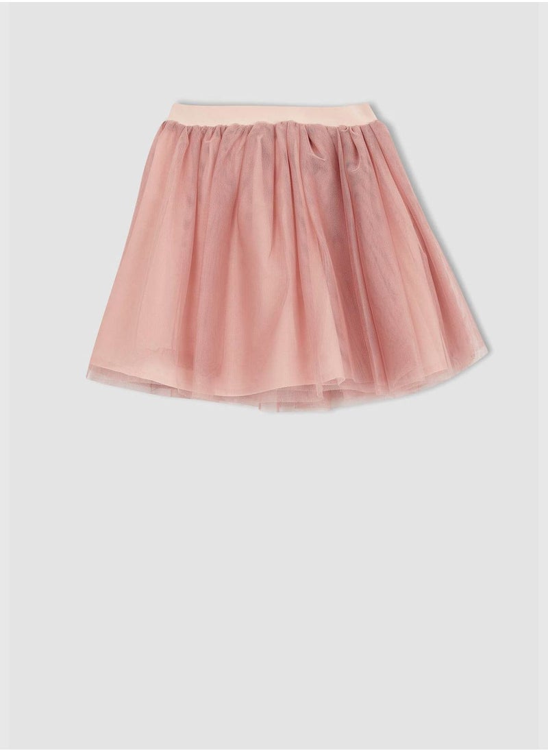 DeFacto - Girl Regular Fit Short Sleeve Crop Top & Tulle Skirt Set - Image 1