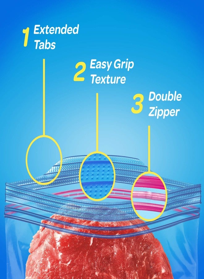 Ziploc Freezer Bags with New Grip 'n Seal Technology, Quart, 38 Count, Pack of 3 (114 Total Bags) - Image 4