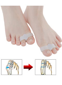 BONITO 4 Pairs 2 Loops Toe Separators, Soft and Breathable Toe Spacers, Bunion Correctors, Toe Separators, Relieve Pain Straightener (White)  - Image 3