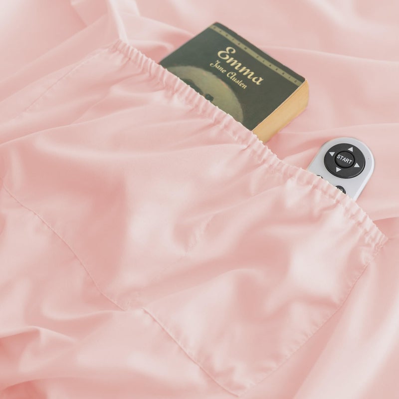 ALYVIA SPRING King Fitted Sheet Only - Premium 1800 Super Soft & Cozy Microfiber  Wrinkle  Fade  Shrinkage Resistant Deep Pocket King Size Fitted Bottom Sheet  Pink - Image 5