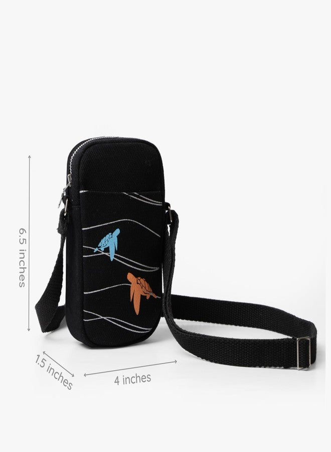 EcoRight Eco Right Men & Women Mobile Sling Bag, Small Sling Bag, Phone Bag With Adjustable Cotton Strap, Black - Image 5