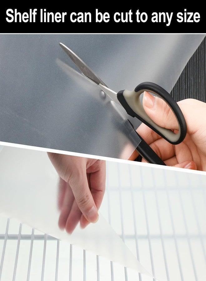 Barydat 4 Pcs Frosted Plastic Wire Shelf Liner Clear Frosted Hard Refrigerator Shelf Mats Non Adhesive Waterproof Wire Shelving Cover for Cabinets Kitchen Shelves Storage Shoe Rack, 12 x 48 Inch - Image 3