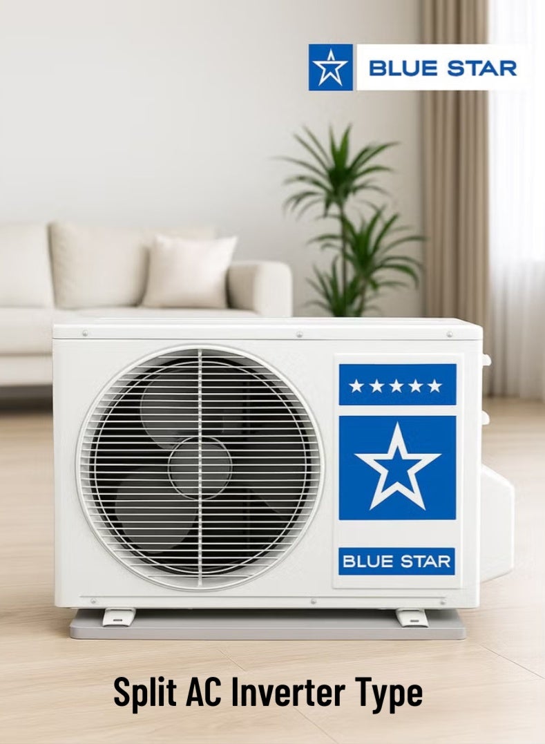 Bluestar مكيف هواء سبليت إنفيرتر 2 طن | نموذج HW24CCFAN3-01 | غاز تبريد صديق للبيئة R410A | ضاغط دوار | مكثف نحاسي 100% | تبريد توربو | كفاءة في استهلاك الطاقة وعمليات منخفضة الضوضاء | أبيض - Image 5