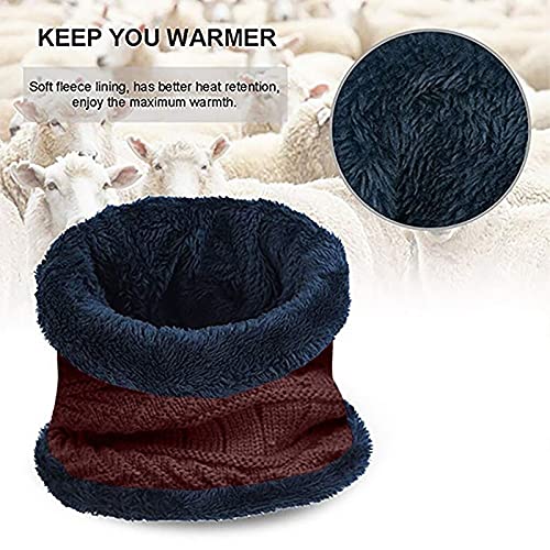Dressify® - Kids Red Color Winter Soft Warm Snow Proof Cap (Inside Fur) Woolen Beanie Cap with Scarf for Boy's (Free Size) - Image 5