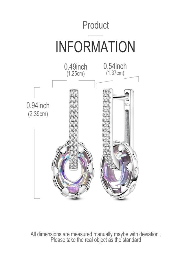LAZA 925 Sterling Silver Hoop Earrings for Women, Hypoallergenic Huggie Butterfly Dangle Drop Earrings Colorful Flower Earrings Jewelry Gifts, Small, Sterling Silver, Cubic Zirconia - Image 3