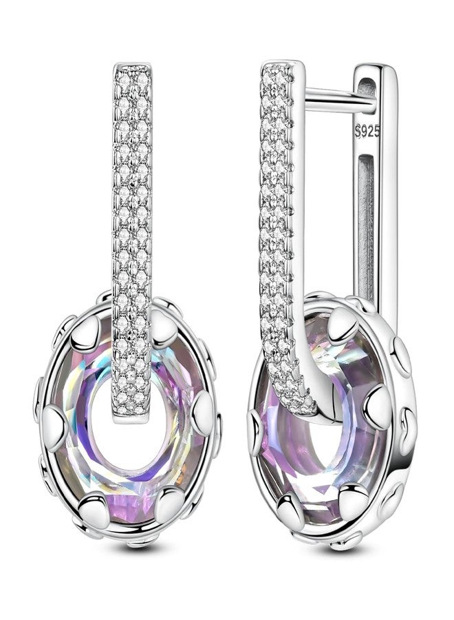 LAZA 925 Sterling Silver Hoop Earrings for Women, Hypoallergenic Huggie Butterfly Dangle Drop Earrings Colorful Flower Earrings Jewelry Gifts, Small, Sterling Silver, Cubic Zirconia - Image 1
