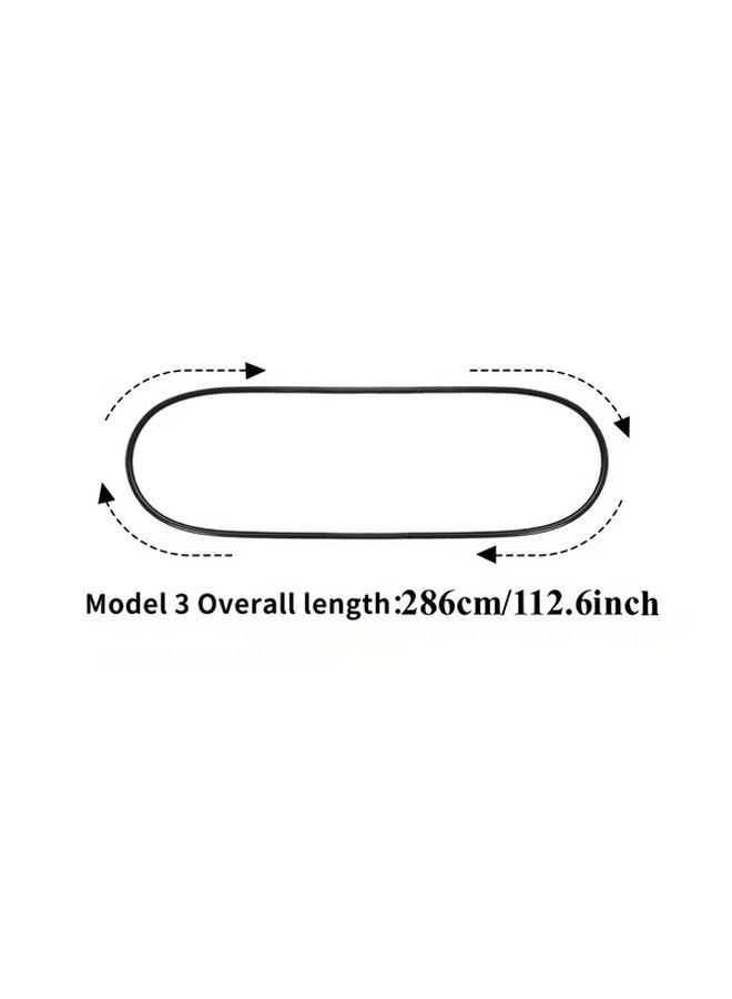 Black Windshield Roof Wind Guard Noise Reduction Seal Kit for Model 3 - Image 2