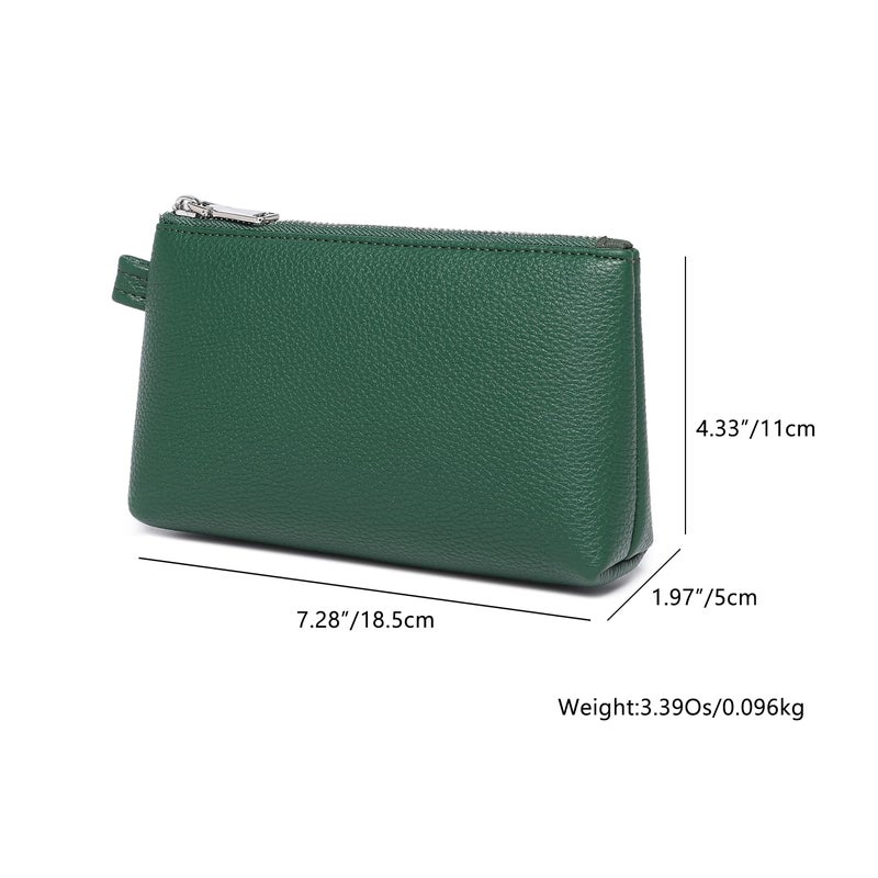 YONBEN PU Leather Makeup Simple and Convenient Handbag Small Exquisite Storage Bag (Pu/Forest Green) - Image 2