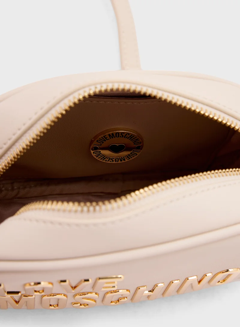Love Moschino Logo Detailed Zip Over Crossbody