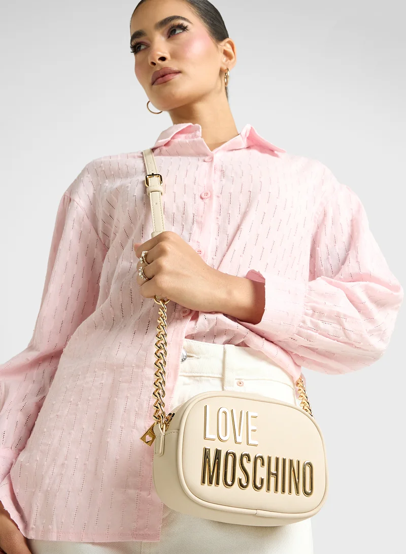 Love Moschino Logo Detailed Zip Over Crossbody