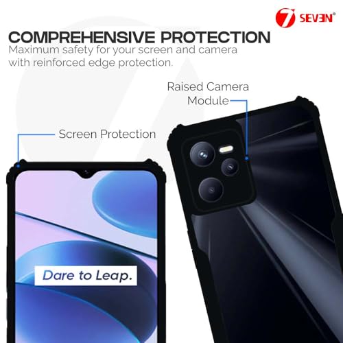 7-Seven 7SEVEN® Ipacky Back Cover for Realme C35 | Realme Narzo 50A Prime Mobile Back Case Shock Proof Design Camera Edges Protection Crystal Clear Phone Case Precise Cutouts Matte Black Soft Bumper Cover - Image 3