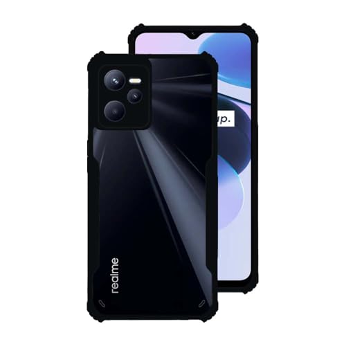 7-Seven 7SEVEN® Ipacky Back Cover for Realme C35 | Realme Narzo 50A Prime Mobile Back Case Shock Proof Design Camera Edges Protection Crystal Clear Phone Case Precise Cutouts Matte Black Soft Bumper Cover - Image 1