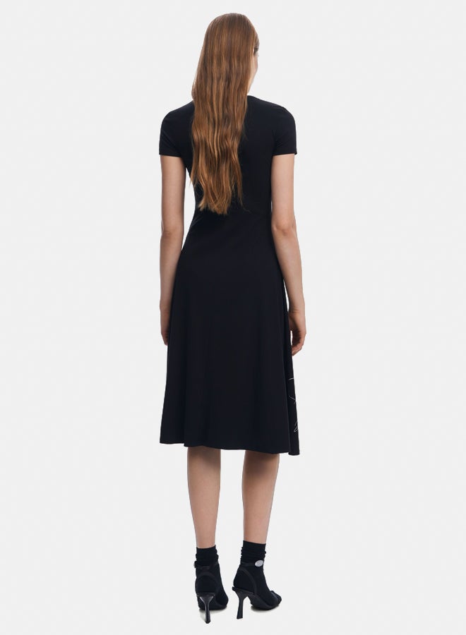 DESIGUAL Midi dress with floral silhouettes - Image 4