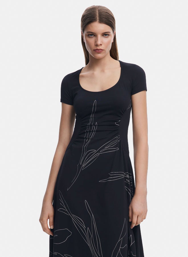 DESIGUAL Midi dress with floral silhouettes - Image 2