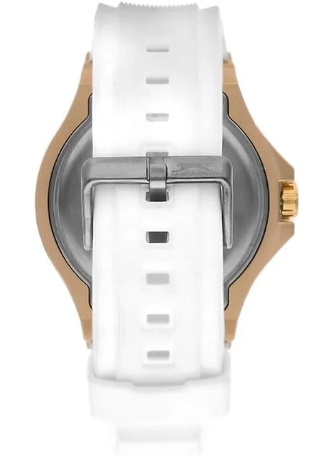 سلازنجر Slazenger Unisex 2035 Movement Watch, Analog Display and Silicone Strap - SL.9.6572.1.03, White