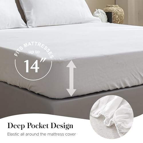 Simple&Opulence 100% Pure Linen Sheet Set Queen Size, Natural French Flax Solid Color 4 Pcs Washed Breathable, Farmhouse Bedding (1 Flat Sheet,1 Fitted Sheet,2 Pillowcases)-Embroidery White - Image 5