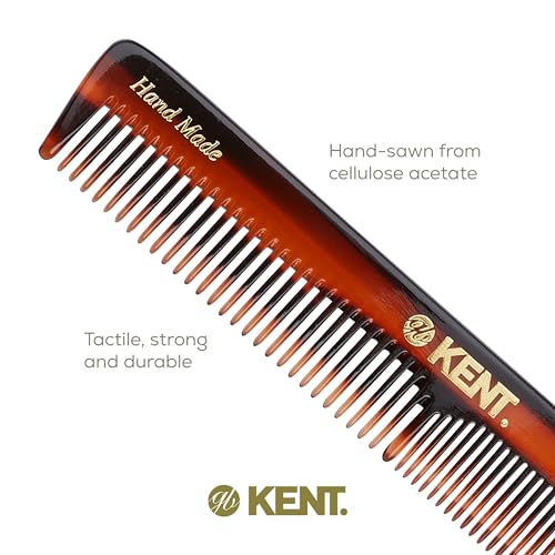 Kent 2T Fine and Wide Tooth Comb For Men, for Small Beard and Mustache, Daily Hair Styling and Mens Grooming Comb, All Hair Types, Handmade Sawcut and Polished in England - Image 5