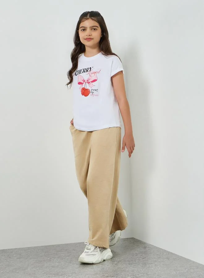 Styli Teen Girls Cotton Wide Leg Joggers