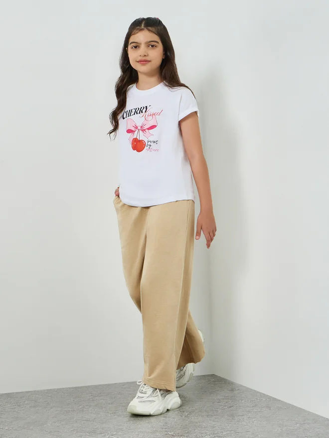 Styli Styli Teen Girls Cotton Wide Leg Joggers