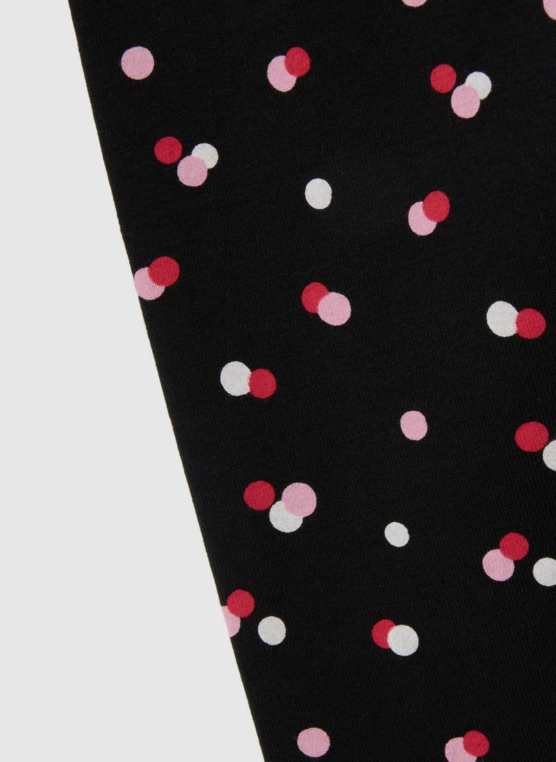 او في اس GIRLS' MULTICOLOUR SKINNY COTTON LEGGINGS