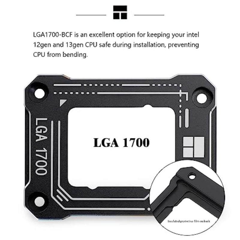 LGA1700-BCF Black 12/13 Generation Intel CPU Fixer, 5.4cm x 7cm x 6mm, Air Cooled, Desktop Compatible - Image 3