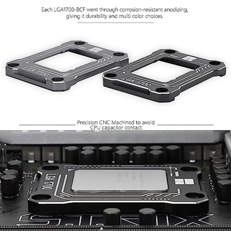 LGA1700-BCF Black 12/13 Generation Intel CPU Fixer, 5.4cm x 7cm x 6mm, Air Cooled, Desktop Compatible - Image 4