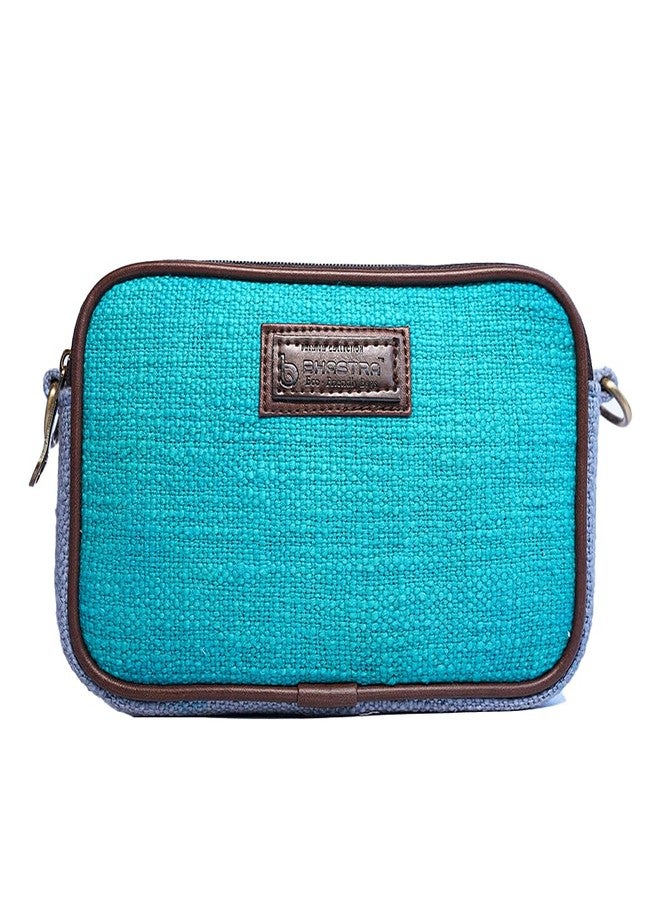 BHASTRA Aura Sling Bag - Blue | Slub Cotton,Handloom | Bag for Women - Girls Travel Crossbody Bags with Adjustable Strap - Ladies Shoulder Purse Stylish Handbag - Ideal For Gifting - Image 2