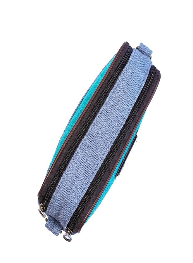 BHASTRA Aura Sling Bag - Blue | Slub Cotton,Handloom | Bag for Women - Girls Travel Crossbody Bags with Adjustable Strap - Ladies Shoulder Purse Stylish Handbag - Ideal For Gifting - Image 4