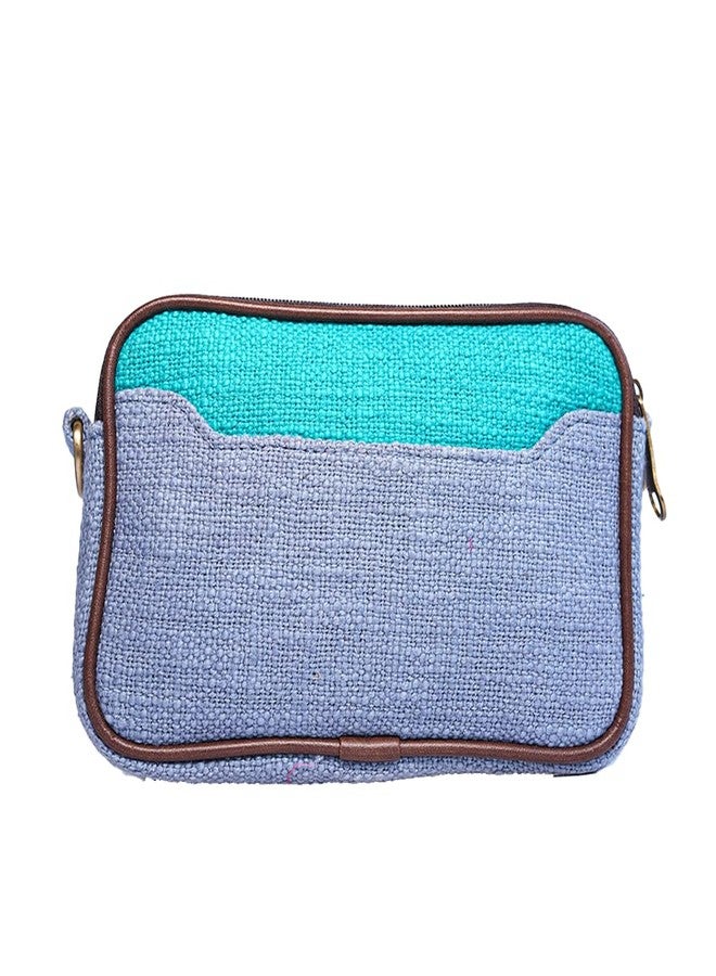 BHASTRA Aura Sling Bag - Blue | Slub Cotton,Handloom | Bag for Women - Girls Travel Crossbody Bags with Adjustable Strap - Ladies Shoulder Purse Stylish Handbag - Ideal For Gifting - Image 5